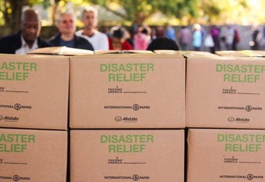 Disaster Relief boxes of food