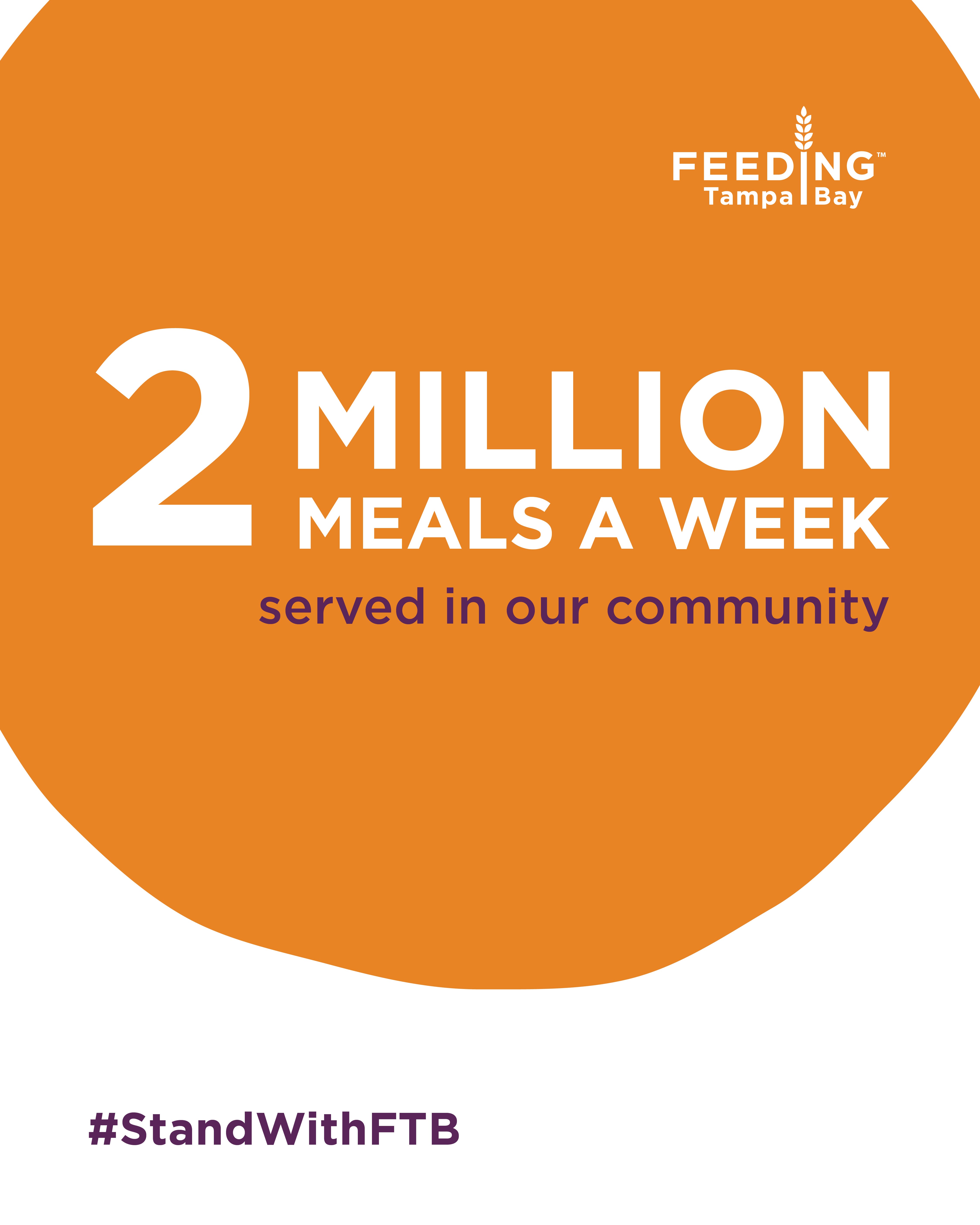 Graphic stating 2M meals a week served in our community