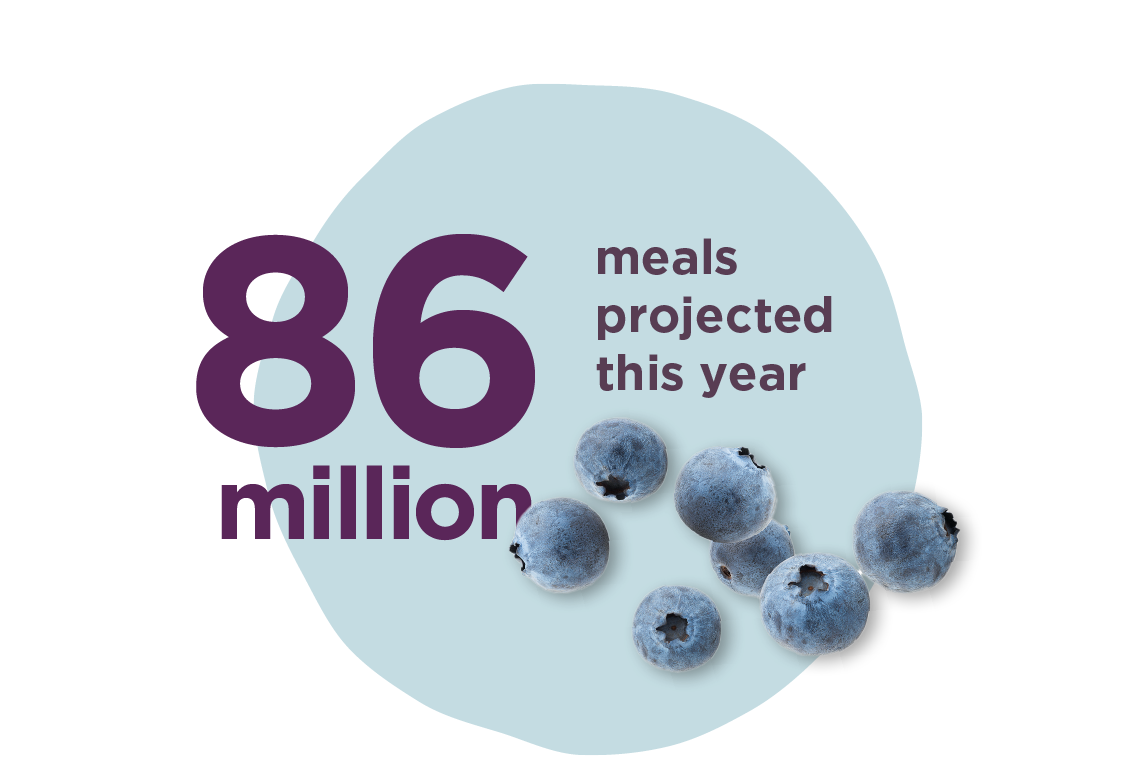 Graphic stating 86M meals projected this year