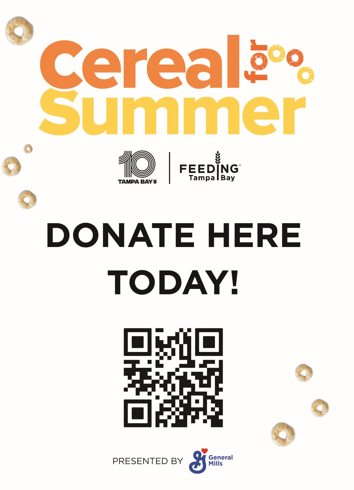 QR code allowing you to donate to the Cereal for Summer campaign