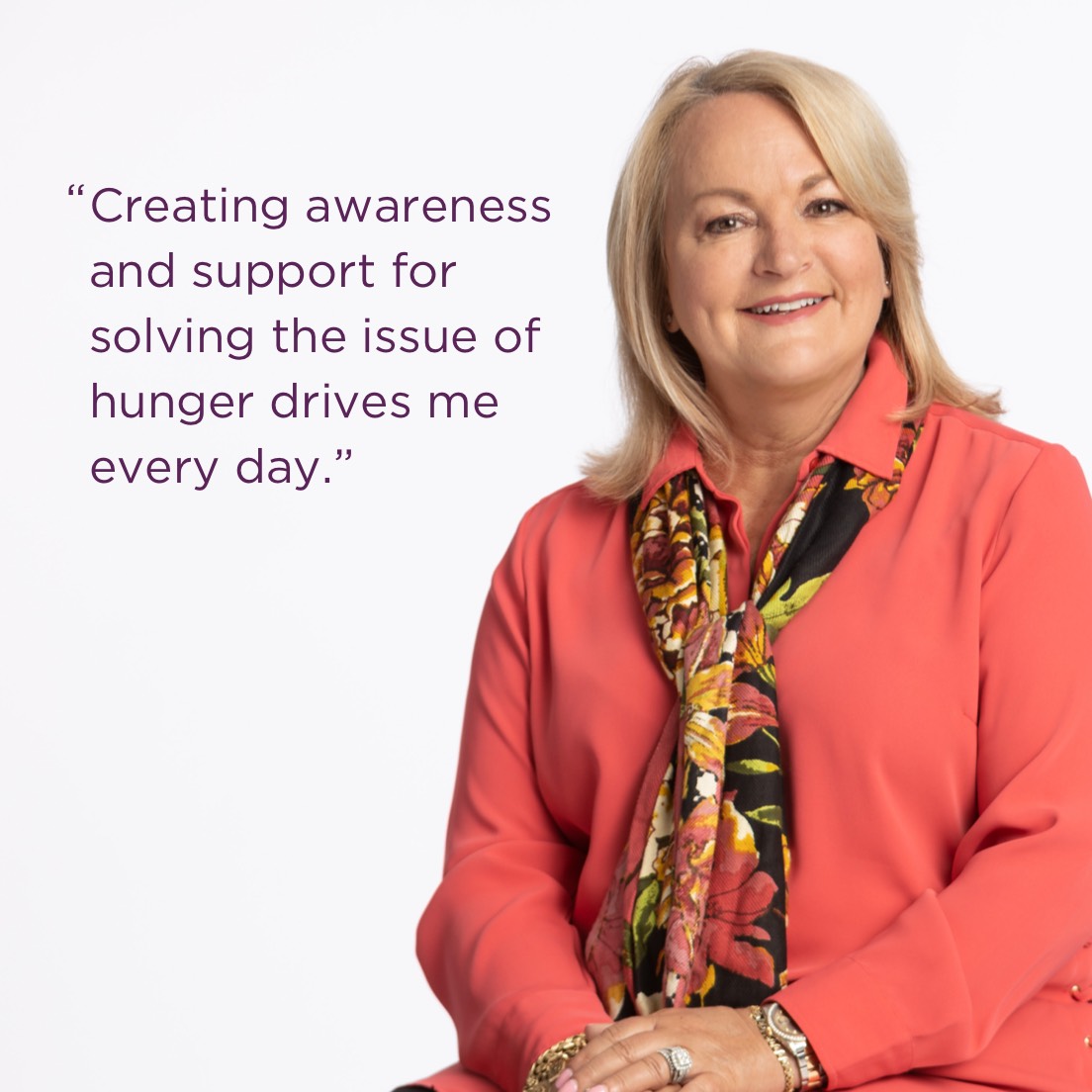 Kelley Sims - "Creating awareness and support for solving the issue of hunger drives me every day.”